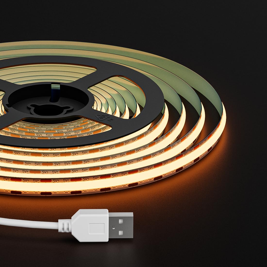 Amazon.co.jp: FCOB COB LEDテープライト USB 640LEDs/2m 2M 電球色